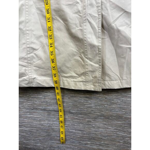 Lands' End Coat Womens XL Beige Polyester Button Front Lined Mid Length Rain - Picture 7 of 7